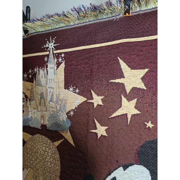 Vintage 4 Parks WALT DISNEY WORLD Mickey Mouse Throw Tapestry 55” x 45" - Picture 5 of 7